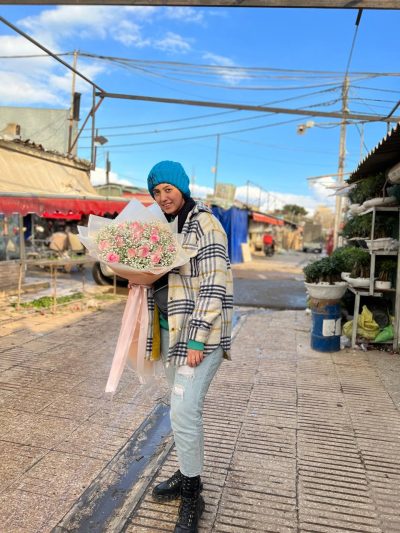 دسته گل ژیپسوفیلا و رز صورتی