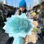 دسته گل ژیپسوفیلا آبی