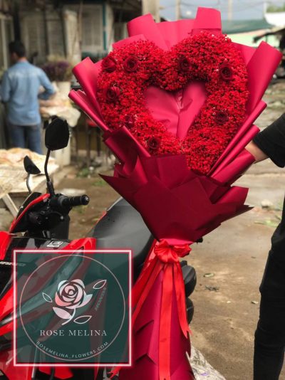 دسته گل ژیپسوفیلا قلبی کد 02
