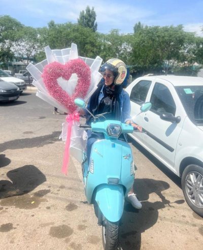 دسته گل ژیپسوفیلا قلب صورتی