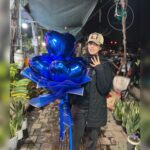 آموزش دسته گل بادکنکی - قیمت دسته گل بادکنکی - دسته گل بادکنکی قلب آبی دلوین - دسته گل بادکنکی آبی - بادکنک - بادکنک قلبی -