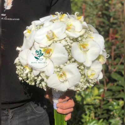 دسته گل عروس ارکیده سفید - دسته گل ارکیده و ژثیپسوفیلا - دسته گل عروس