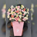 باکس گل سفید صورتی شماره 117