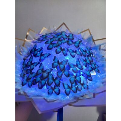 دسته گل پروانه ای آبی
